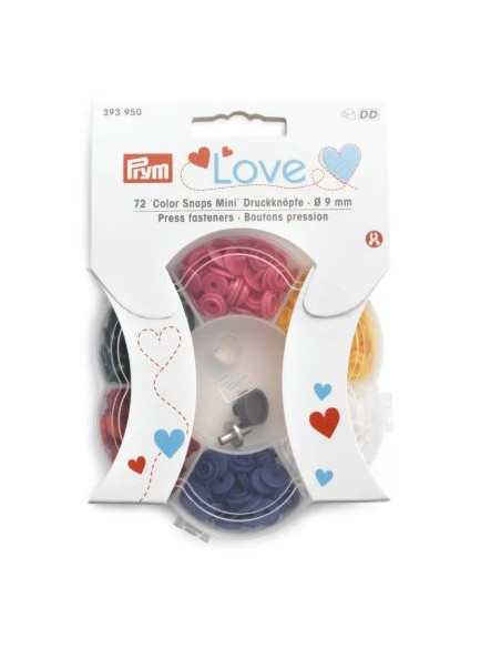 Plasttryckknappar Prym set 6 färger 72st