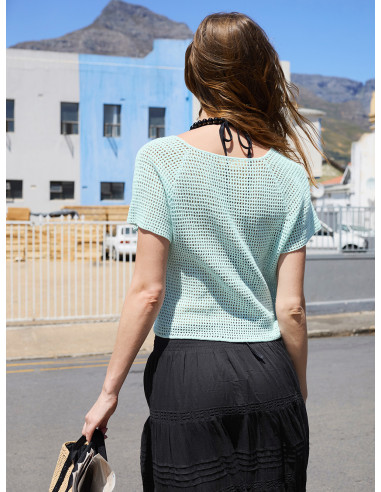 Virkbeskrivning Alva Blouse Tynn Line