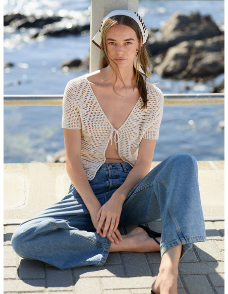 Virkbeskrivning Alva Blouse Tynn Line