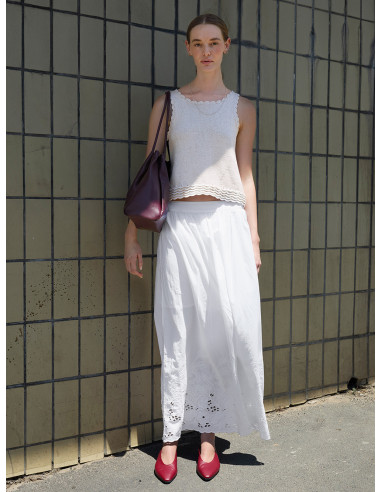 Stickbeskrivning Roselyn Top Tynn Line