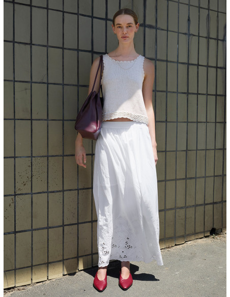 Stickbeskrivning Roselyn Top Tynn Line