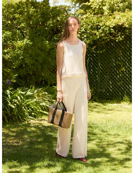 Stickbeskrivning Roselyn Top Tynn Line