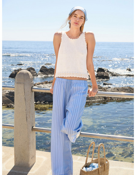 Stickbeskrivning Roselyn Top Tynn Line