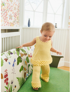 Stickbeskrivning Rosette Top, Pants & Bloomer Baby