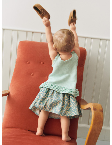 Stickbeskrivning Rosette Top, Pants & Bloomer Baby