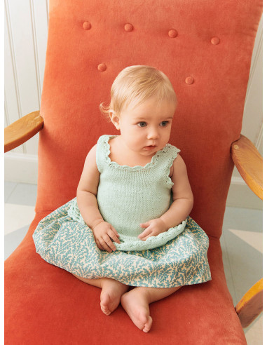 Stickbeskrivning Rosette Top, Pants & Bloomer Baby