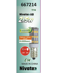 Symaskinslampa LED E14 2,5w 55x186 2
