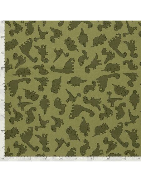Jerseytyg grön med Dinosaurier