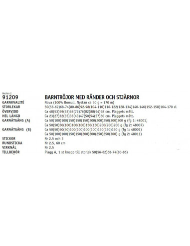 Stickbeskrivning 91209 Nova