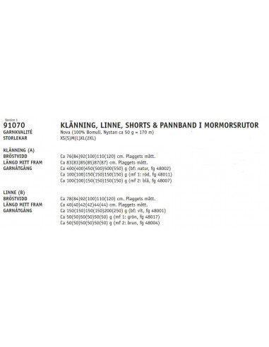 Stickbeskrivning 91070 Nova