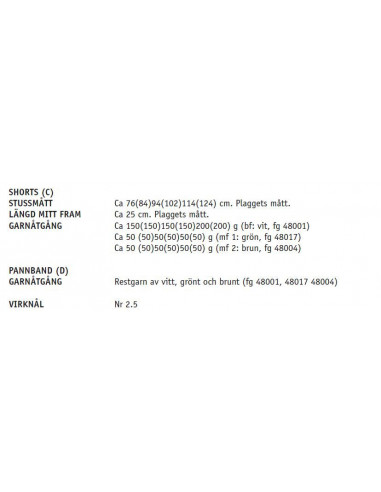 Stickbeskrivning 91070 Nova