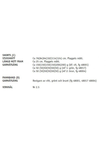 Stickbeskrivning 91070 Nova