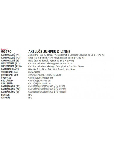 Stickbeskrivning 90470 Nova 8/4 Elise