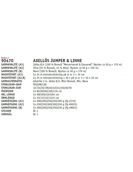 Stickbeskrivning 90470 Nova 8/4 Elise