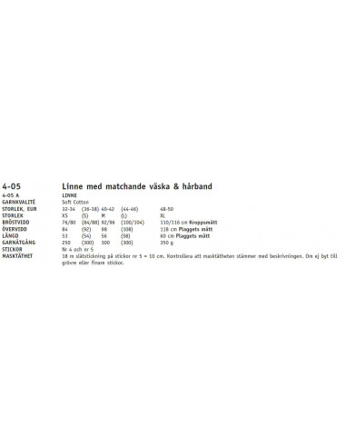 Stickbeskrivning 4-05 Soft Cotton