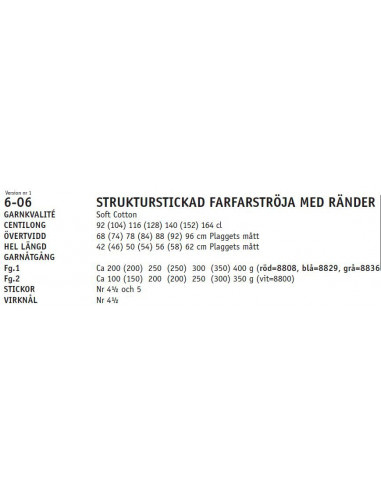 Stickbeskrivning 606 Soft Cotton