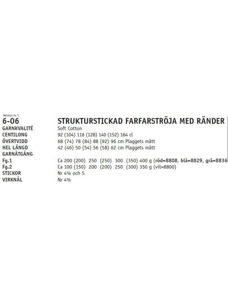 Stickbeskrivning 606 Soft Cotton