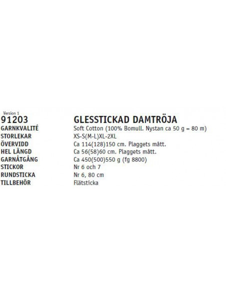 Stickbeskrivning 91203 Soft Cotton