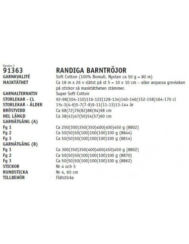 Stickbeskrivning 91363 Soft Cotton