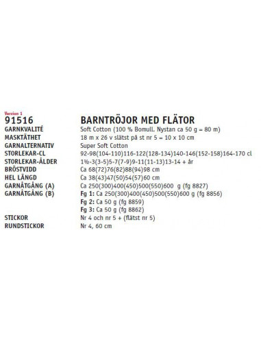Stickbeskrivning 91516 Soft Cotton