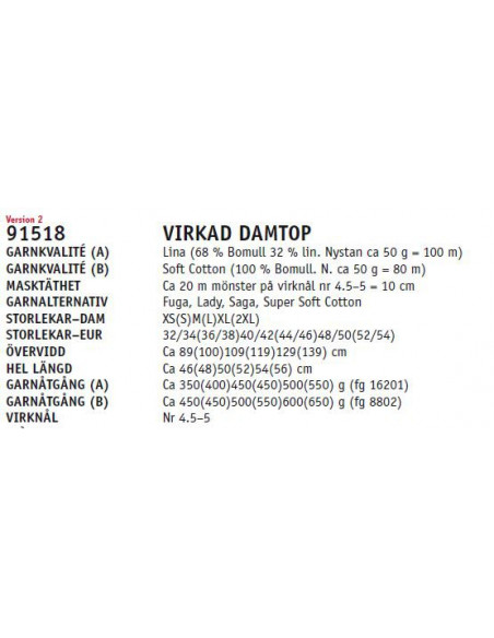 Stickbeskrivning 91518 Soft Cotton