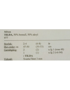 Stickbeskrivning Tilda 977 2