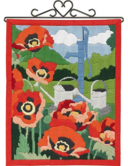 Långstygnstavla Vallmo 30x37cm