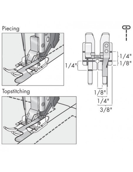 Klar 1/4 quiltfot höger 6MM  DEGJ