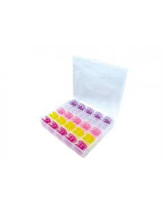 Spol box med 25 st CB-spolar färgade