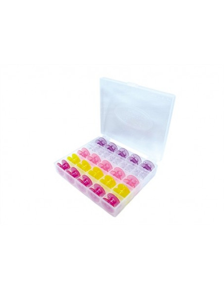 Spol box med 25 st CB-spolar färgade