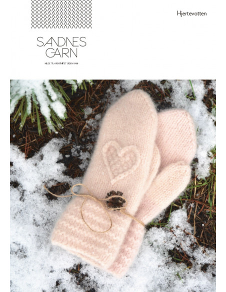 Stickbeskrivning Hjertevotter fritidsgarn