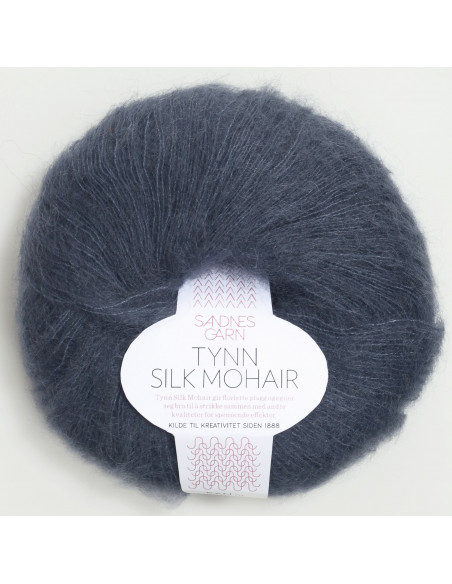Tynn Silkmohair Djupblå 6081