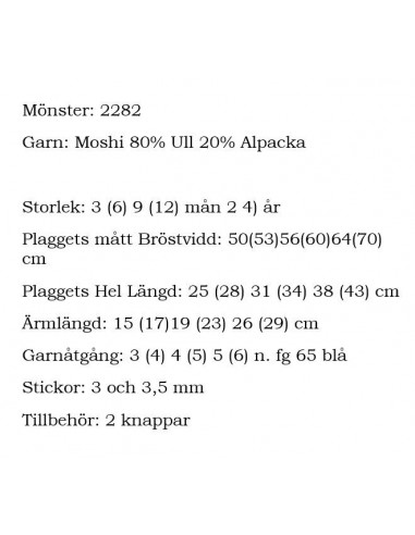 Stickbeskrivning 2282 Moshi