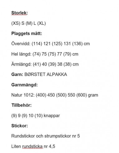 Stickbeskrivning Tiril 2 Borstad Alpakka Norsk Text
