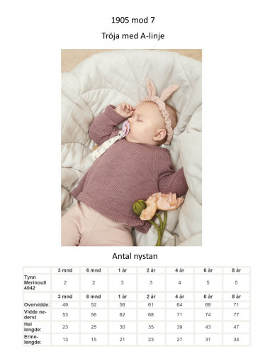 Mönsterhäfte 1905 Tynn Merinoull Svensk Text