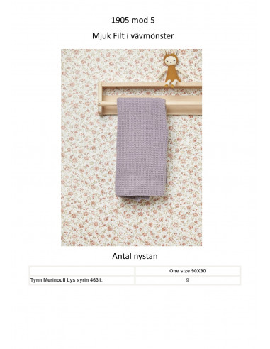 Mönsterhäfte 1905 Tynn Merinoull Svensk Text