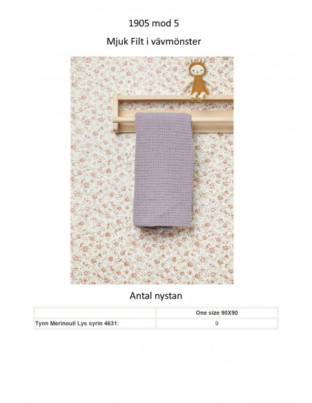 Mönsterhäfte 1905 Tynn Merinoull Svensk Text