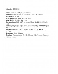Stickbeskrivning 891313 Maja/Esther 2