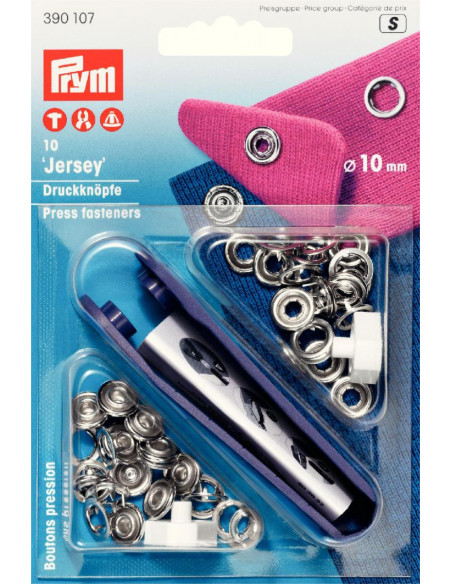 Tryckknappar Jersey 10mm 10st
