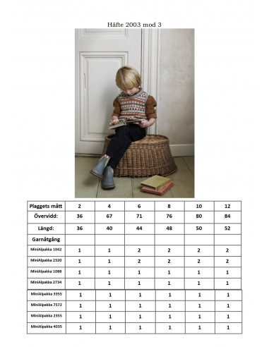 Mönsterhäfte 2003 Mykt til Barn Svensk Text