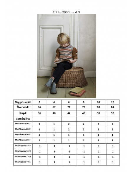 Mönsterhäfte 2003 Mykt til Barn Svensk Text