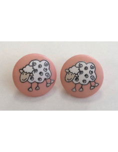 Barnknapp Får Rosa 15mm