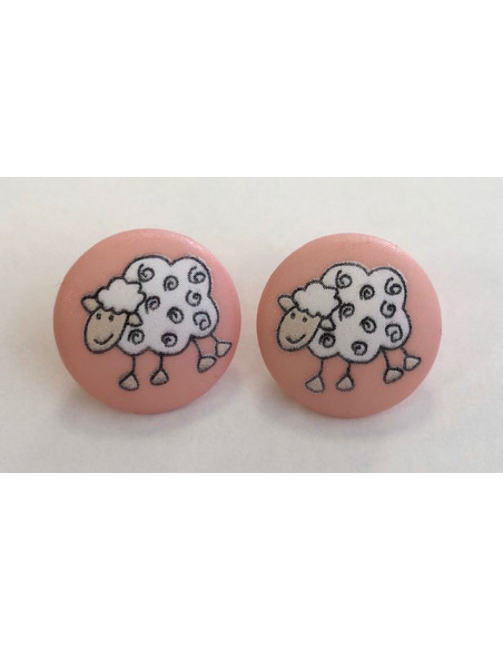 Barnknapp Får Rosa 15mm