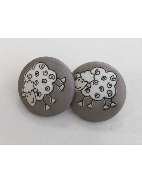 Barnknapp Får Grå 15mm