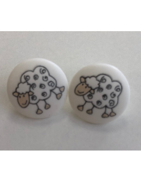 Barnknapp Får Vit 15mm