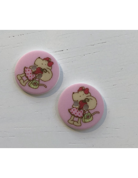 Barnknapp Lillebi 15mm Rosa