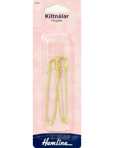 Kiltnål Förgylld 75mm 2-pack