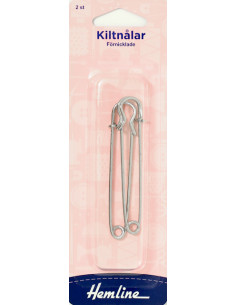 Kiltnål Förnicklad 75mm 2-pack