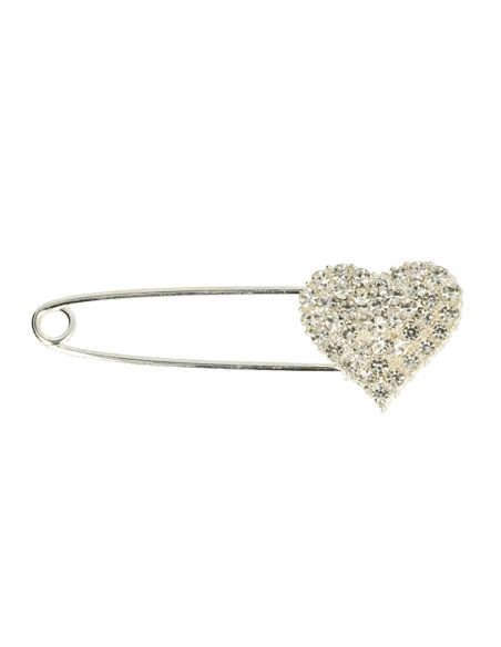 Kiltnål med strasshjärta