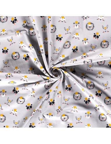 Tyg Jersey Djuransikten Ljusgrå